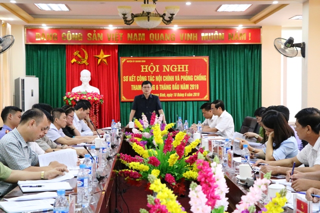 Huyện ủy Quang Bình sơ kết công tác Nội chính và phòng chống tham nhũng
